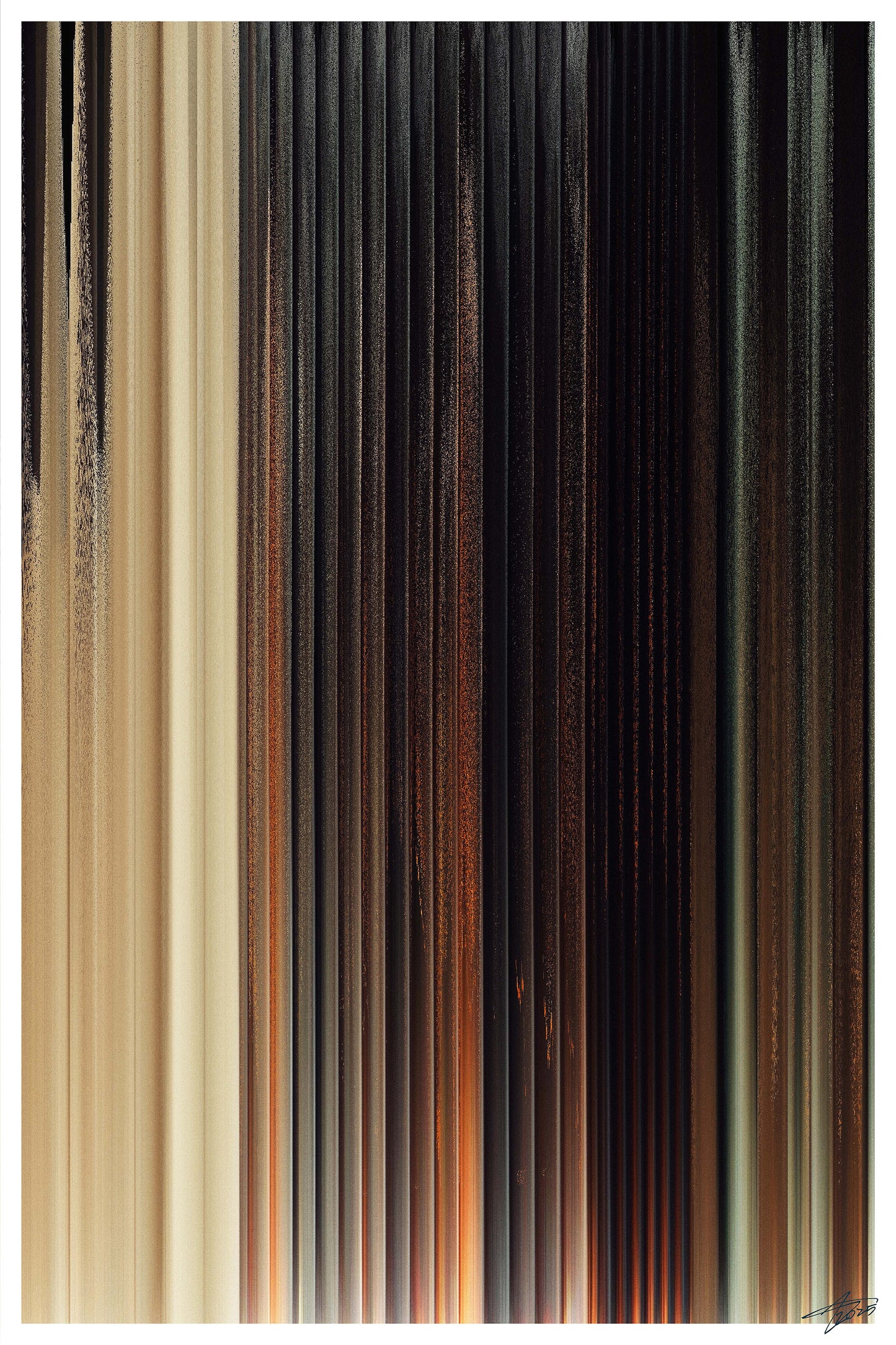 Digital glitch artwork exploring urban structure and visual disruption