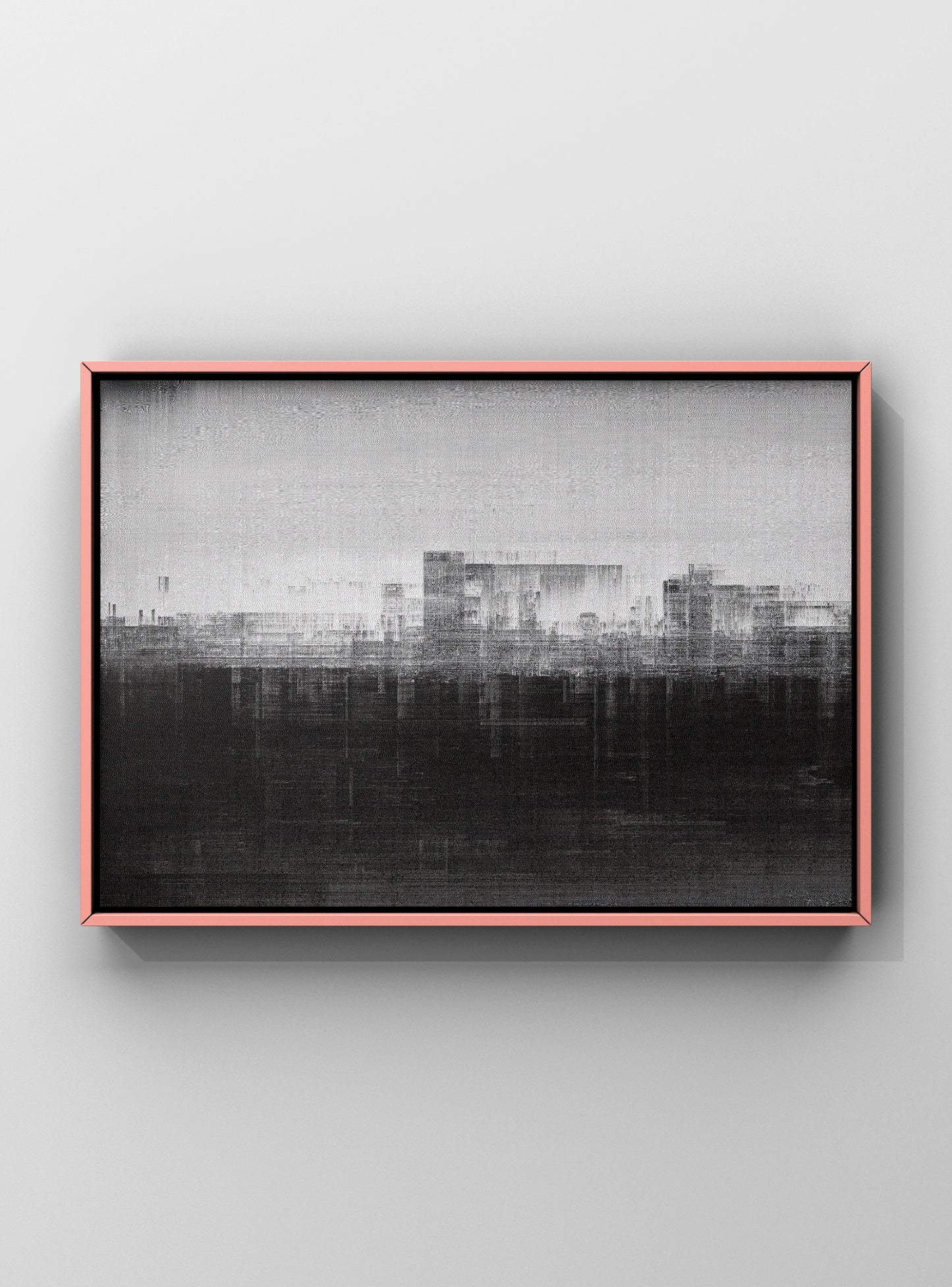 Modern abstract digital artwork in black and white