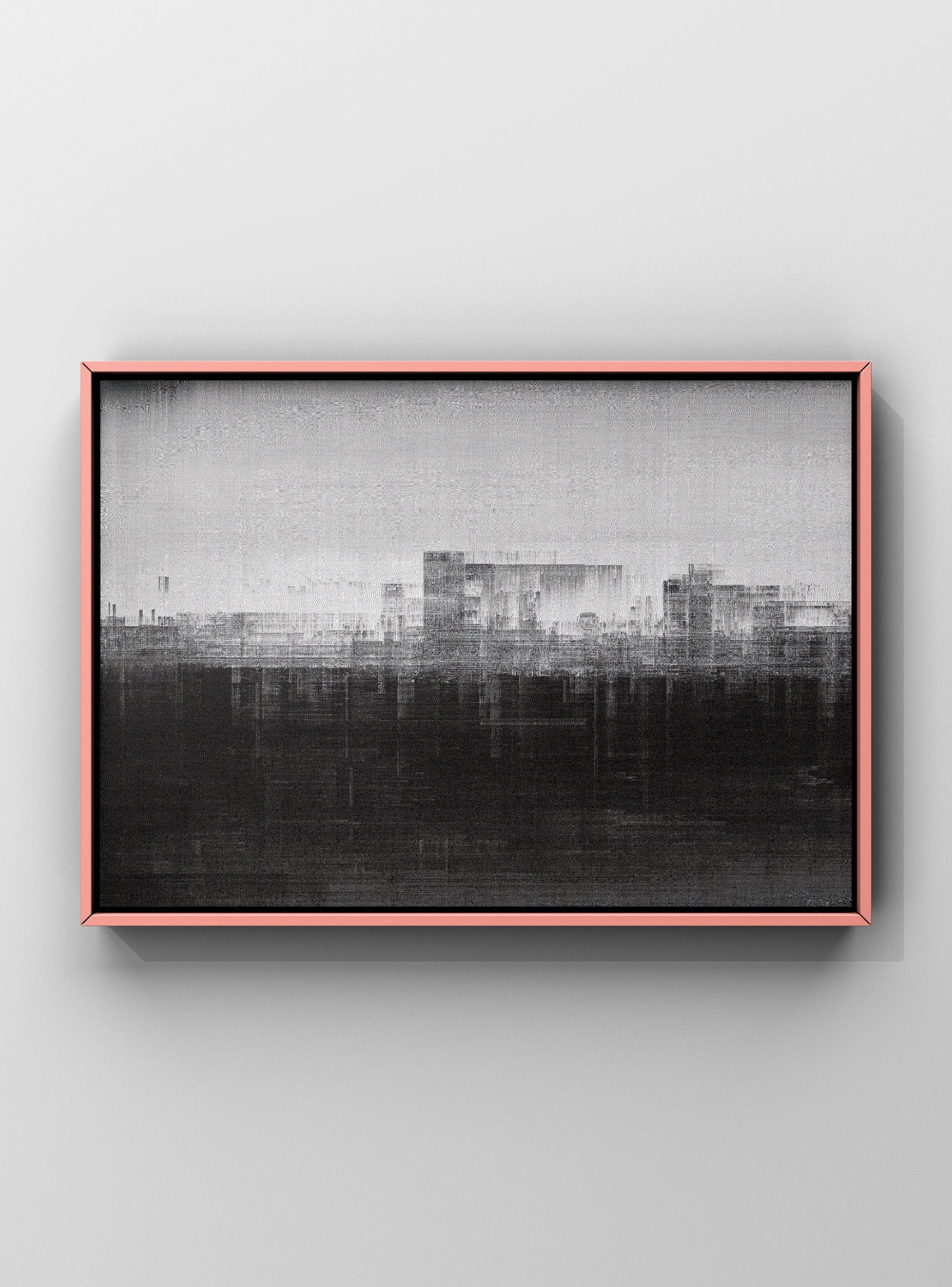 Modern abstract digital artwork in black and white