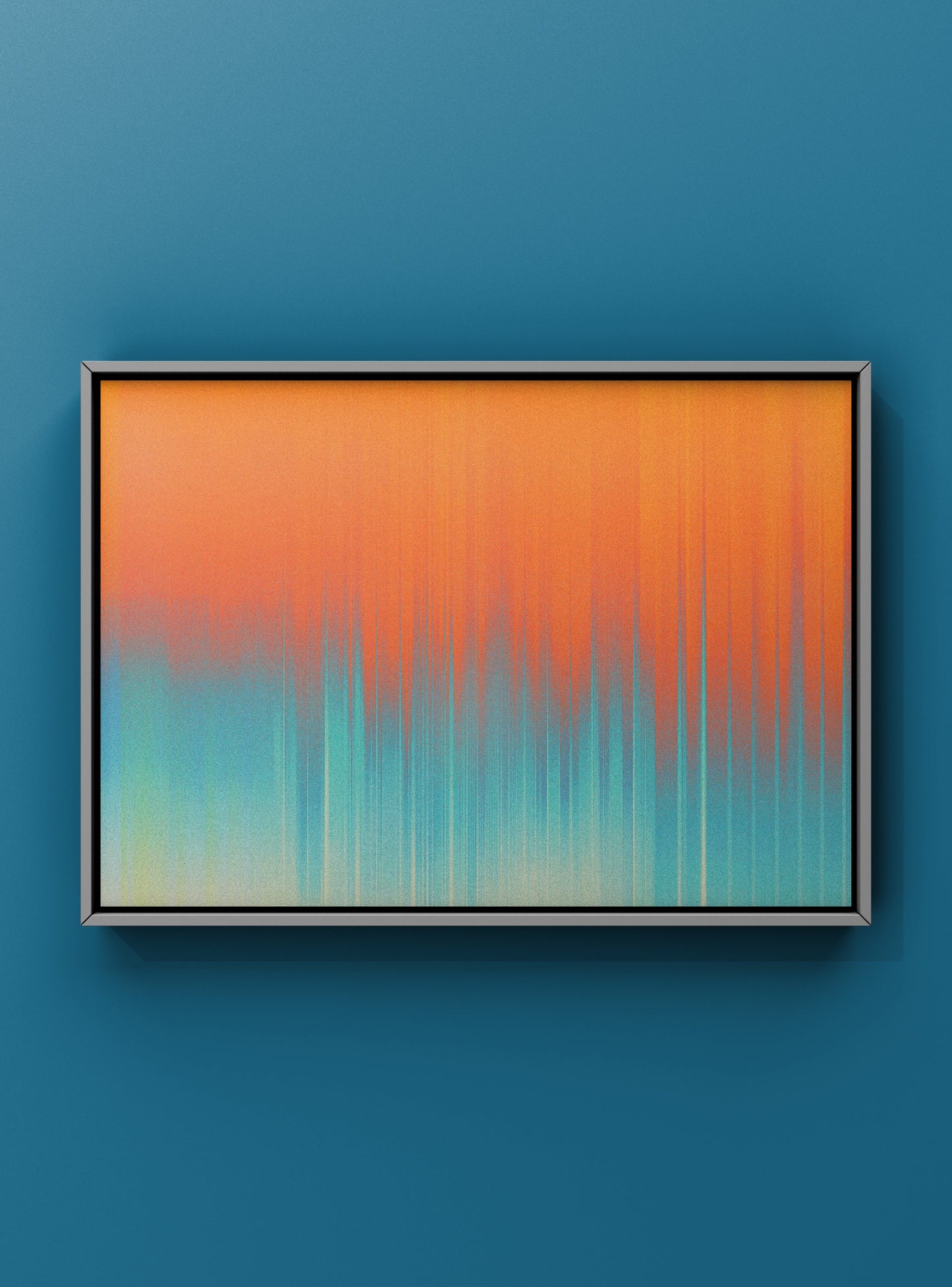 Experimental modern artwork blending digital interference with organic movement