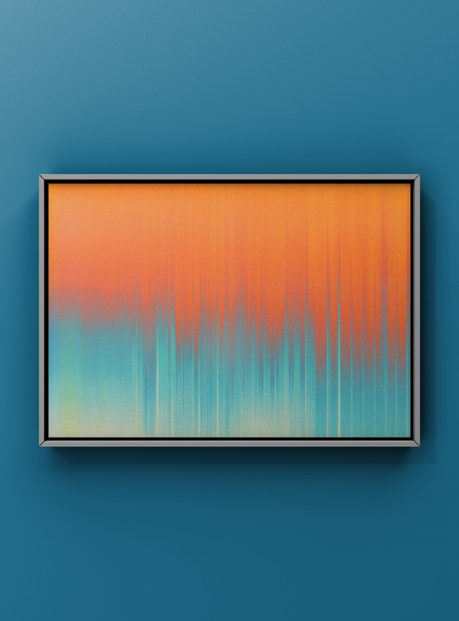 Experimental modern artwork blending digital interference with organic movement