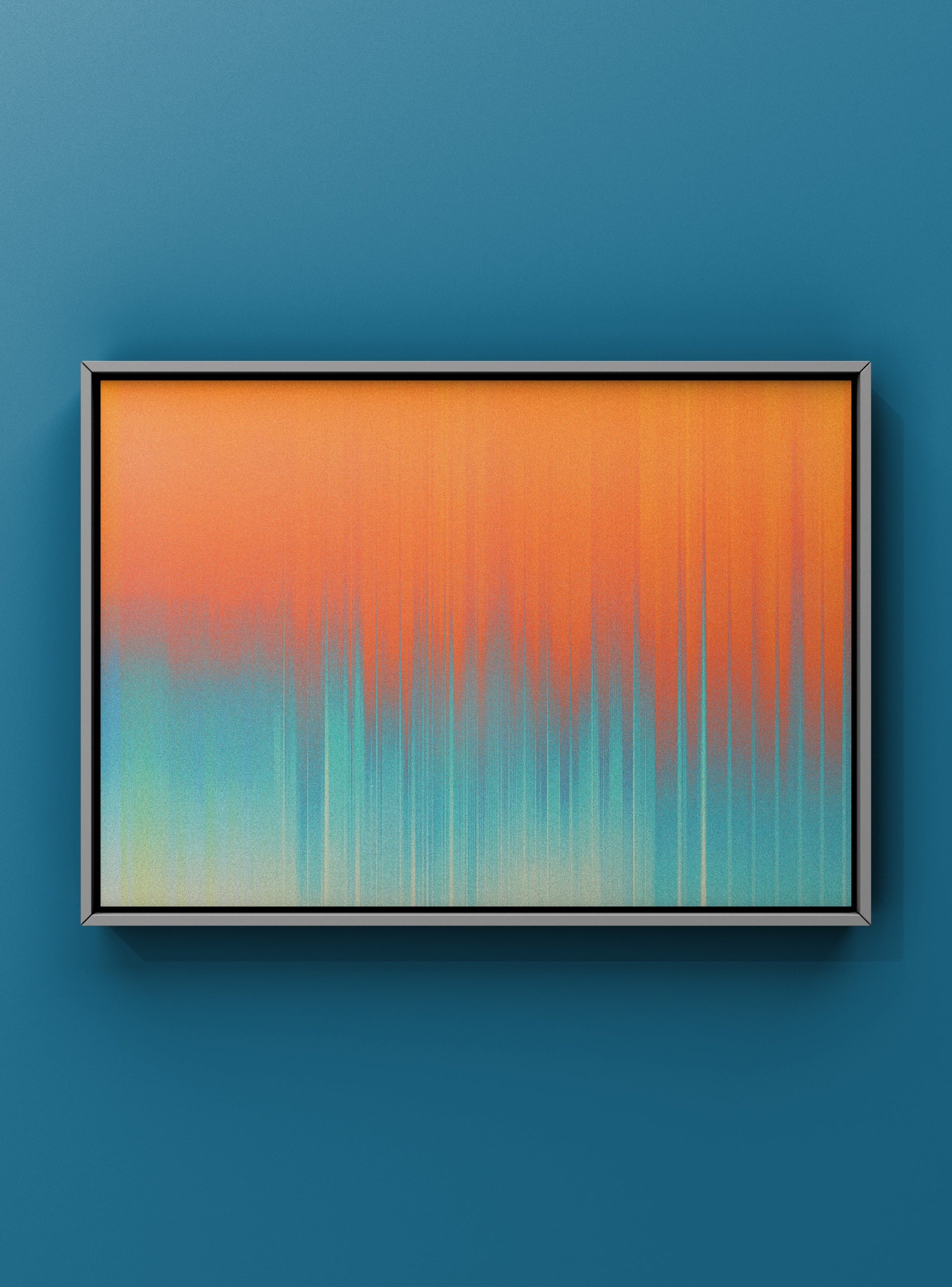 Experimental modern artwork blending digital interference with organic movement