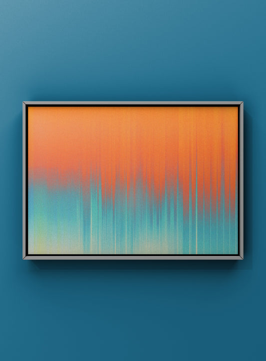 Experimental modern artwork blending digital interference with organic movement