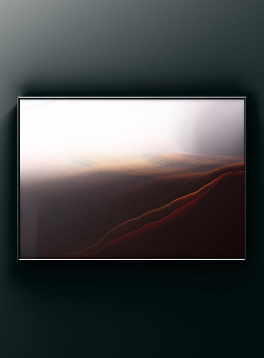 Large abstract glitch composition with pixel-sorted textures and atmospheric colour fields”