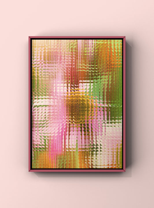 Large contemporary glitch art photograph print for modern interior