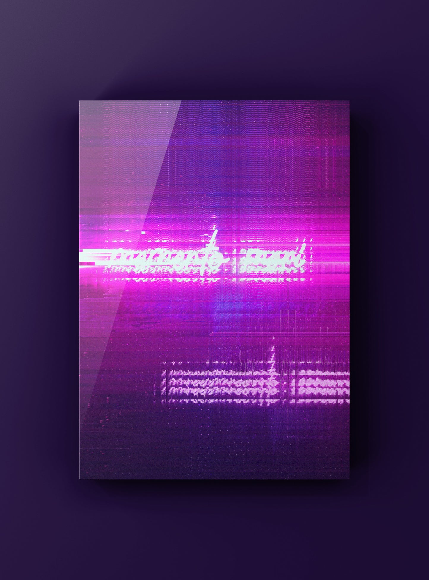 Modern fine art print with distorted city-like structures and soft atmospheric colour fields