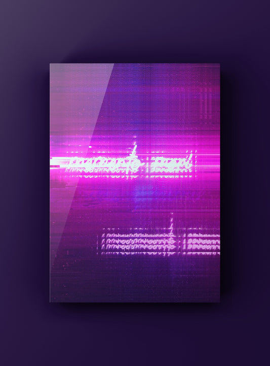 Modern fine art print with distorted city-like structures and soft atmospheric colour fields