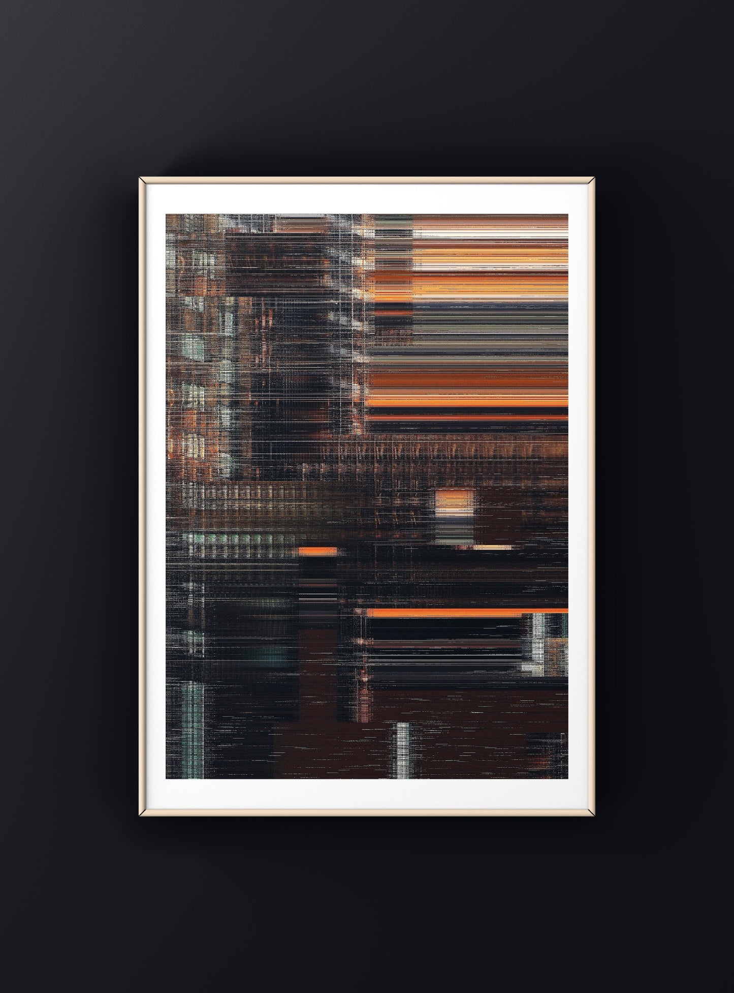 Modern contemporary wall for sale art exploring data corruption and visual disruption