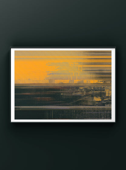 Contemporary glitch art and abstract digital wall art collection