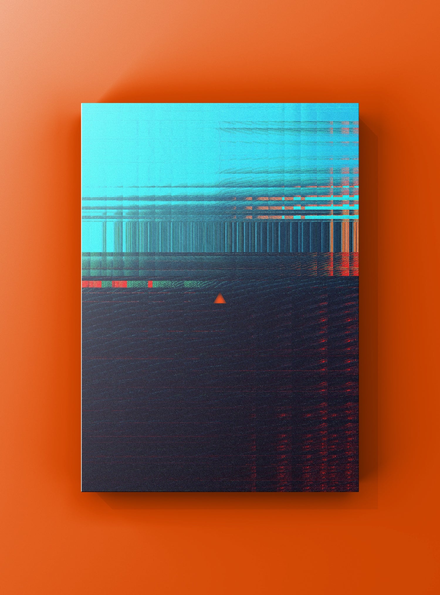 Contemporary abstract wall art inspired by digital interference and organic patterns