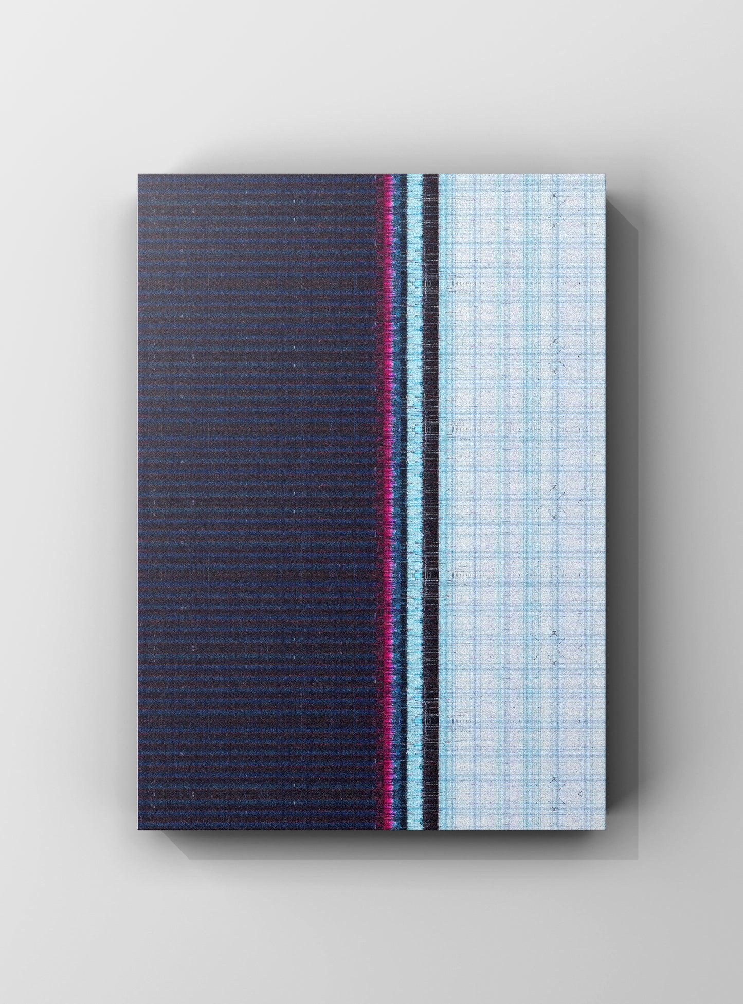 glitch art on metal aluminum back for sale. modern contemporary wall art