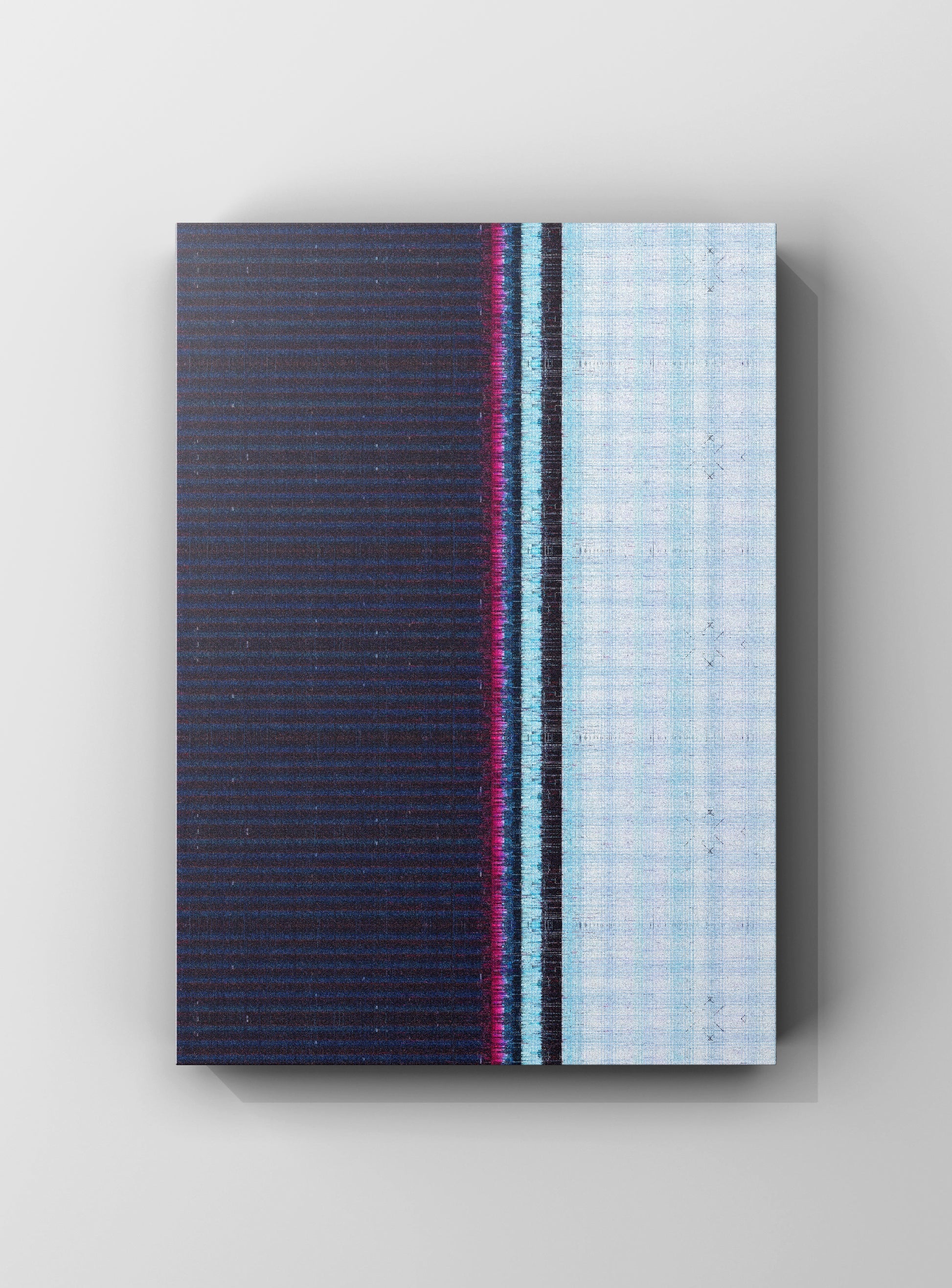 glitch art on metal aluminum back for sale. modern contemporary wall art